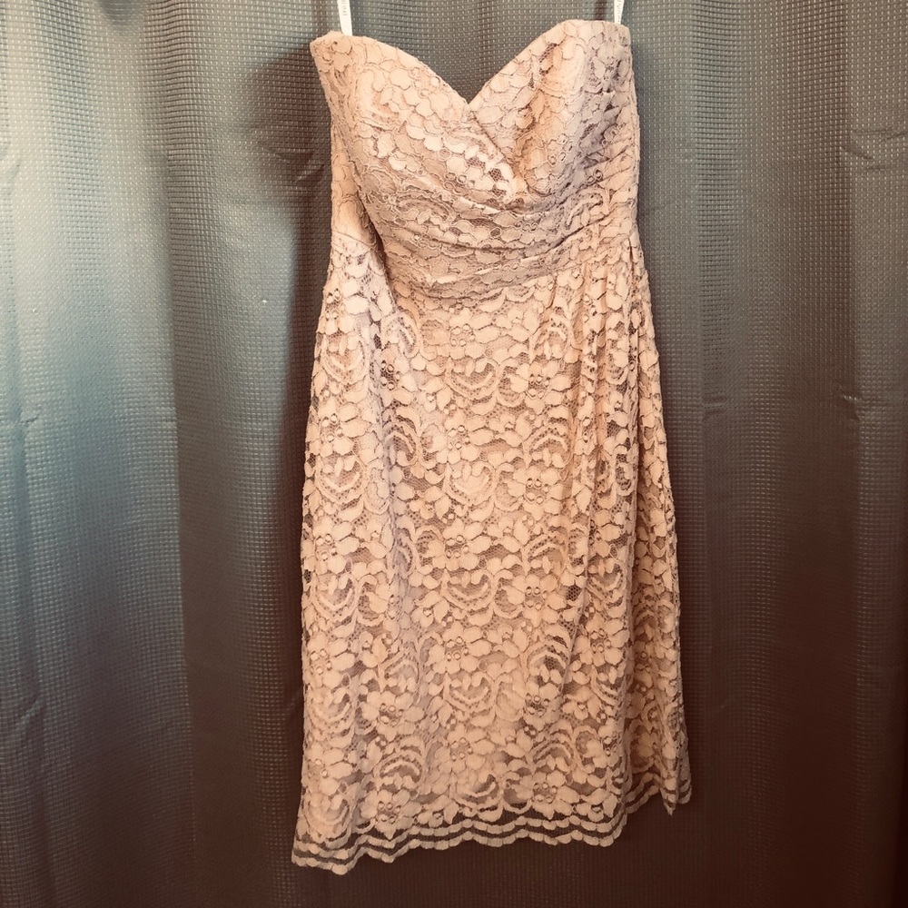 Pale pink lace midi dress